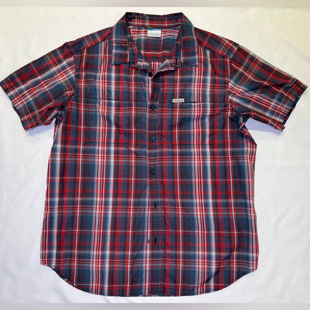 Columbia Red and Blue Plaid Casual Shirt - Picture 1 of 4